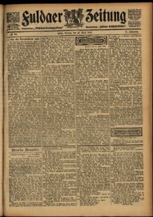 Ausgabe vom Freitag, den 22. April 1904.