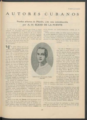 Autores cubanos - Poesías selectas de Plácido, con una introducción por A.M. Eligio de la Puente