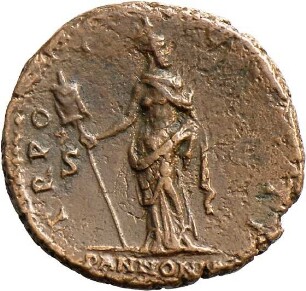 As des Hadrian für Aelius Caesar mit Darstellung der Pannonia