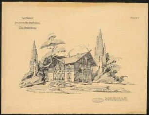Landhaus Dr. Heckscher, Neubabelsberg: Perspektivische Ansicht