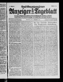 Bad Oeynhausener Anzeiger und Tageblatt. 1912-1934