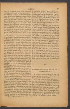 VIII - El hombre entusiasta juzgado por el hombre prudente