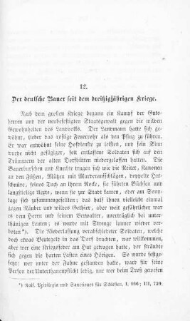 12. Der deutsche Bauer seit dem dreißigjährigen Kriege