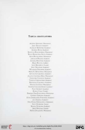 Tabula Gratulatoria