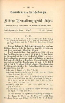 Dreiundzwanzigster Band. 1902. Neunte Lieferung. - Nr. 30. - Nr. 32.