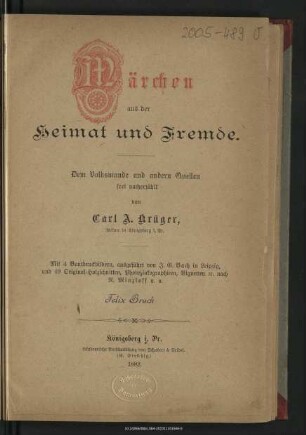 Märchen aus der Heimat und Fremde : dem Volksmunde und andern Quellen frei nacherzählt