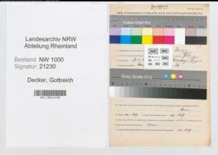 Entnazifizierung Gottreich Decker, geb. 29.11.1917 (Angest.)