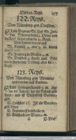 122. Reys. Von Nürnberg gen Dreßden