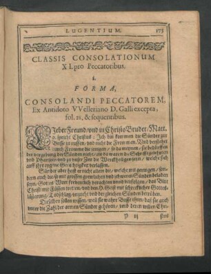 Classis Consolationum XI. - XXII.