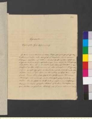 Brief von Meyer, Ernst an Goethe, Johann Wolfgang von
