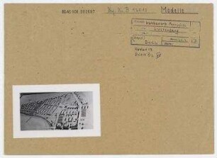 Modell: Wettbewerb Wohngebiet "Umgebung Fennpfuhl". Berlin, Lichtenberg, Landsberger Allee (Leninallee)/Karl-Lade-Straße/ Paul-Junius-Straße/Weißenseer Weg (1976-1992 Ho-Chi-Minh-Straße)/Möllendorffstraße (1976-1992 Jacques-Duclos-Straße)/Erich-Kuttner-Straße/Karl-Vesper-Straße/Arthur-Weisbrodt-Straße/Ernst-Reinke-Straße/Gustav-Zahnke-Straße/Georg-Lehnig-Straße/Max-Brunnow-Straße/Franz-Jakob-Straße/Oderbruchstraße/Herbert-Tschäpe-Straße/Judith-Auer-Straße/Otto-Marquardt-Straße/Anton-Saefkow-Platz/Bernhard-Bästlein-Straße/Elli-Voigt-Straße/Paul-Zobel-Straße/Josef-Orlopp-Straße/Alfred-Jung-Straße/Rudolf-Seiffert-Straße/Storkower Straße/Vulkanstraße