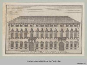 Veduten von Mailand : Ansicht des Palazzo Visconti in Mailand