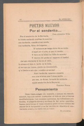 Por el senderito.... : Para Alejandro Wills - [Poetas nuevos]