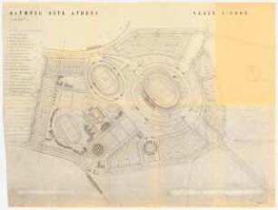 Olympisches Sportfeld mit Stadion, Athen: Lageplan Variante 1:2000, (von Inv.Nr. 39588)