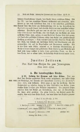 Zweiter Zeitraum. Von Karl dem Großen bis zum Interregnum. Von 800-1254