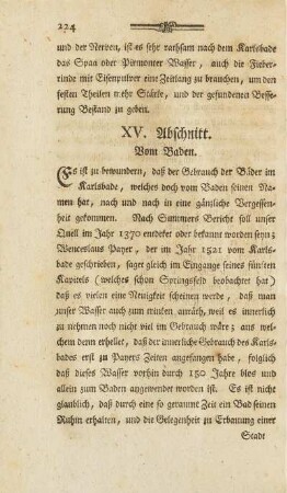XV. Abschnitt. Vom Baden
