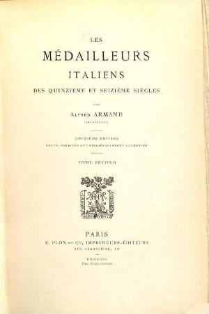 Les médailleurs italiens des quinzième et seizième siècles, 2