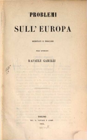 Problemi sull'Europa