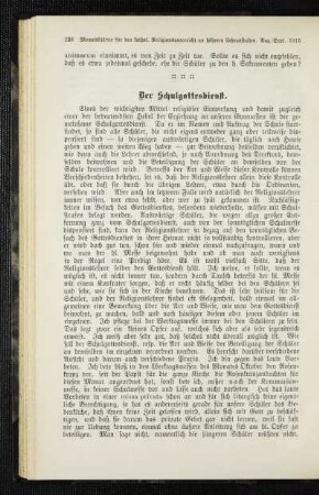 ¬Der¬ Schulgottesdienst