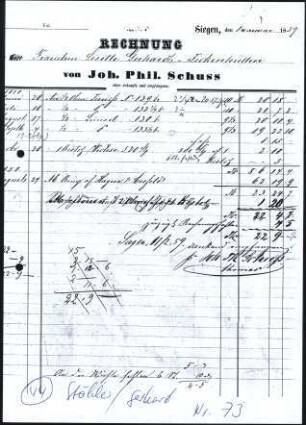Firmenbriefkopf Joh. Phil. Schuss