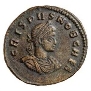 Münze, Follis, Aes 2, 317 n. Chr.