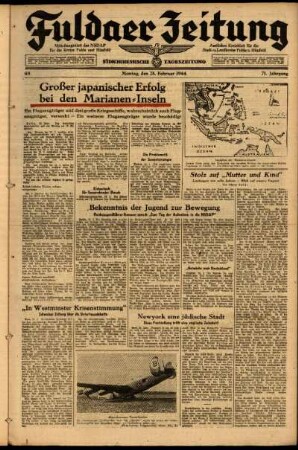 Ausgabe vom Montag, den 28. Februar 1944.