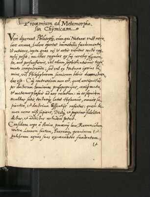 Prooemium ad Metamorpho sin Chymicam