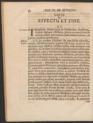 Cap. IV. De Effectu Et Fine.