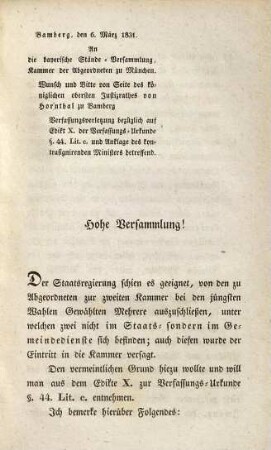 Zum Bayerischen Landtage 1831. 4