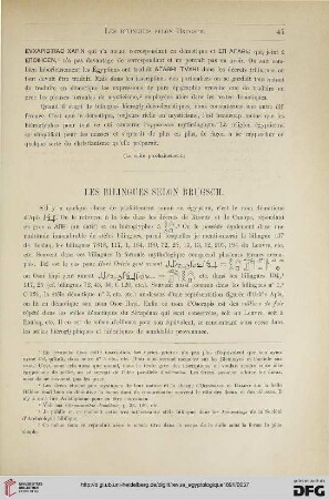 6: Les bilingues selon Brugsch, [1]