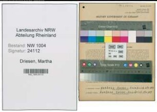 Entnazifizierung Martha Driesen , geb. 03.08.1900 (Schneiderin)