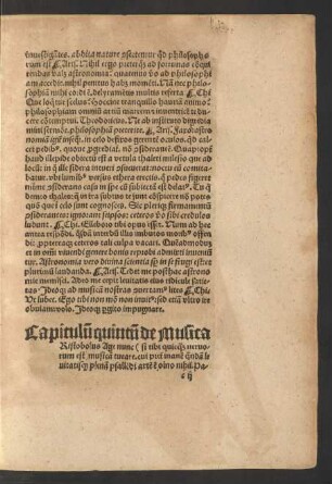 Capitulum quintum de Musica