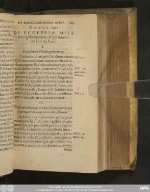 Caput XXV De Ecclesiae Militantis gubernatione, deque ministerio Ecclesiastico.