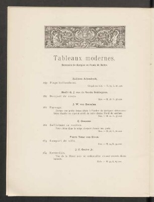 Tableaux modernes. Souvenirs de disciples ou d'amis du Maître
