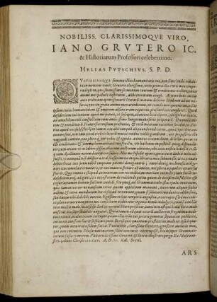 Nobiliss. ... Iano Grutero IC.& Historiarum Professori