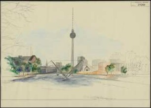 Brücke Schinkelwettbewerb 1991: Perspektivische Ansicht