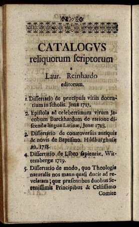 Catalogus reliquorum scriptorum
