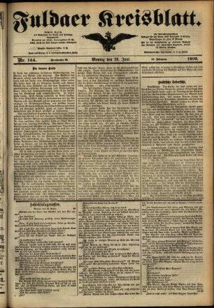 Ausgabe vom Montag, den 28. Juni 1909.