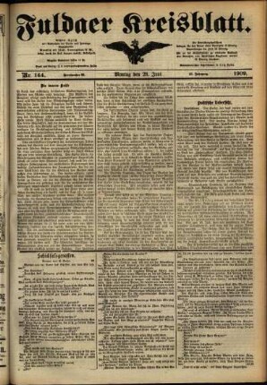 Ausgabe vom Montag, den 28. Juni 1909.