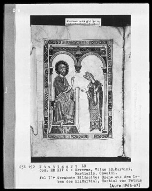 Sulpicius Severus und Pseudo Aurelianus - Vitae Sanctorum Martini, Martialis, Oswaldi — Pseudo-Aurelianus, Folio 71recto-89verso — ---, Folio 71recto-89versoMartialis vor Petrus, Folio 71verso