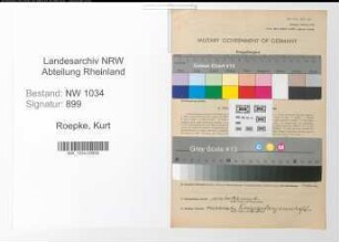 Entnazifizierung Kurt Roepke , geb. 29.11.1896 (General)