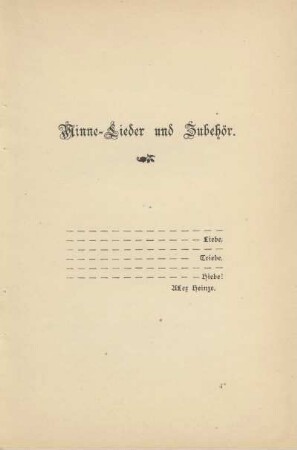 Minne-Lieder und Zubehör