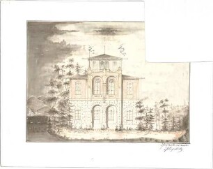 Reiffenstuel, Michael; Villa, Landhaus mit Pavillon - Ansicht