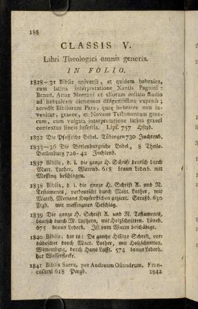 188-451, Classis V. Libri Theologici omnis generis.