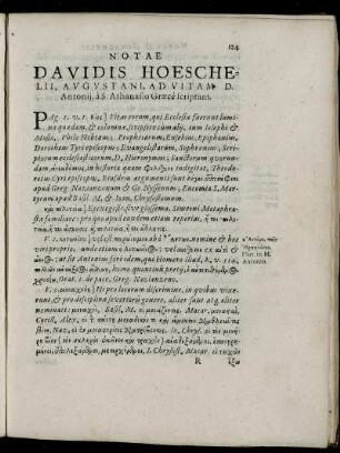 Notae Davidis Hoeschelii, Augustani, Ad Vitam D. Antonii a S. Athanasio ...