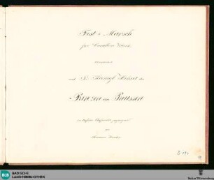 Fest-Marsch für Cavallerie-Musik - Bad Mus.Ms. B194 : brasses, timp; E|b