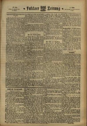 Zweite Ausgabe vom Freitag, den 29. September 1911.