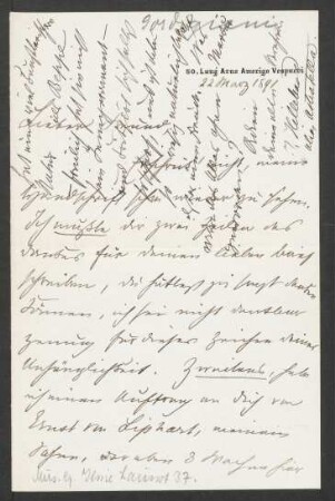 Brief an Hans von Bülow : 22.03.1891