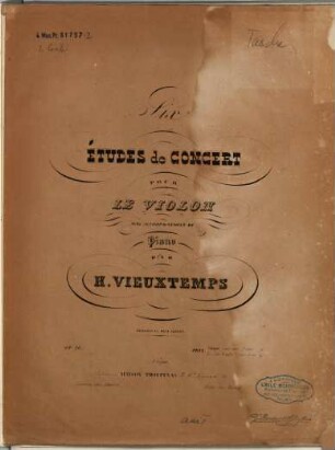 Six études de concert : pour le violon avec accompagnement de piano ; op. 16, 2. [Etüden 4 - 6]