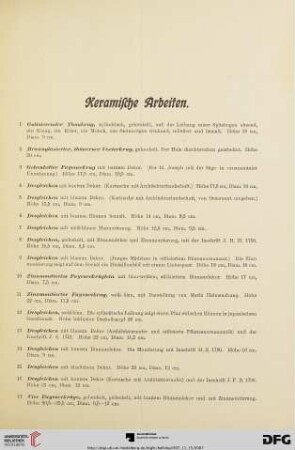 Keramische Arbeiten (Nr.1-41)